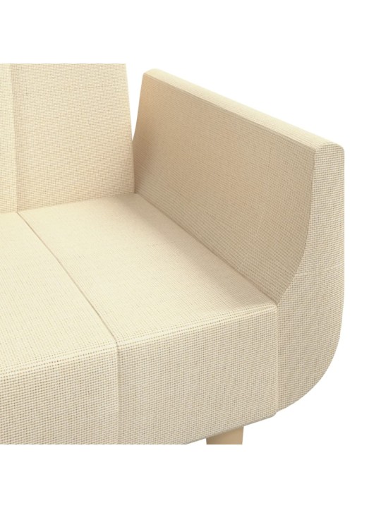 2místná rozkládací pohovka se 2 polštáři krémová textil