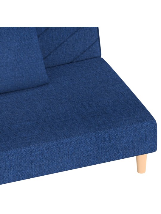 2místná rozkládací pohovka se 2 polštáři modrá textil