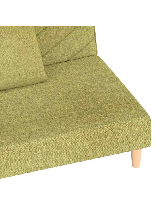 2místná rozkládací pohovka se 2 polštáři zelená textil