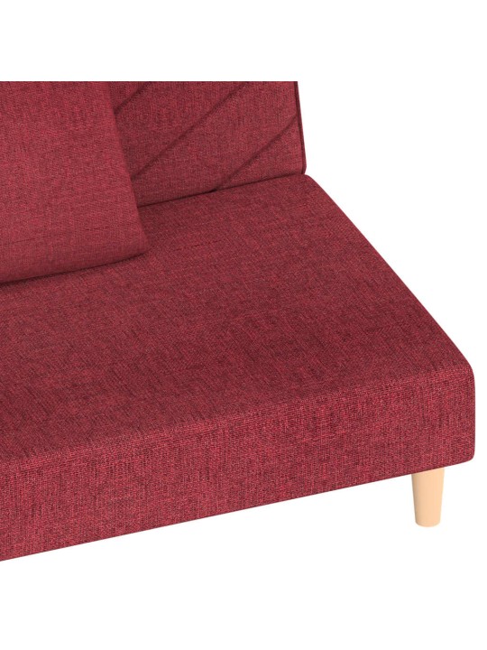 2místná rozkládací pohovka se 2 polštáři vínová textil