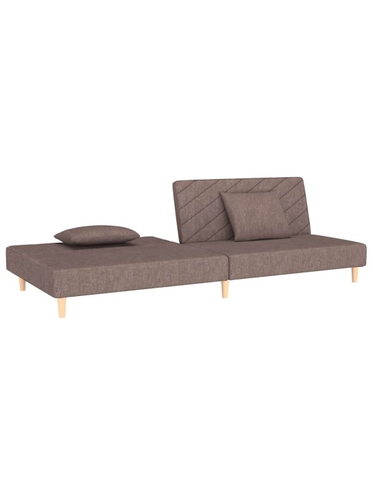 2místná rozkládací pohovka se 2 polštáři taupe textil