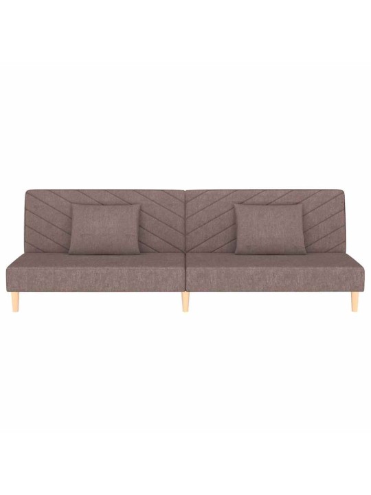 2místná rozkládací pohovka se 2 polštáři taupe textil