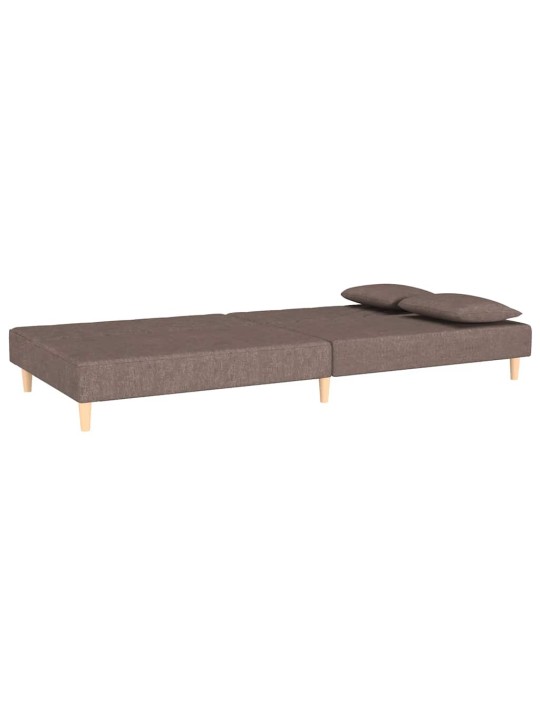 2místná rozkládací pohovka se 2 polštáři taupe textil