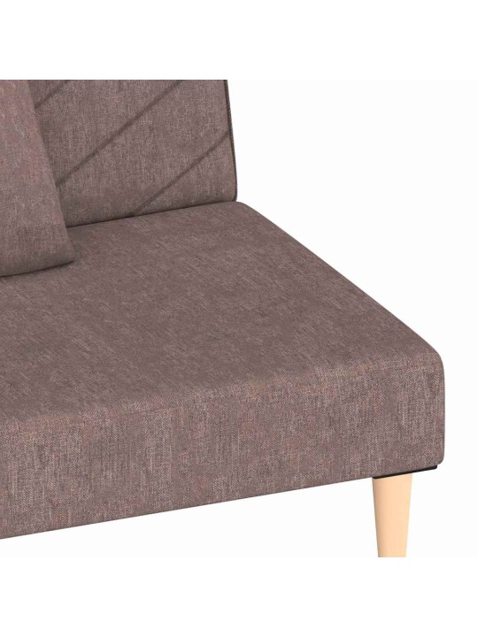 2místná rozkládací pohovka se 2 polštáři taupe textil