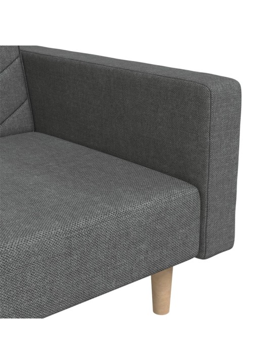 2místná rozkládací pohovka se 2 polštáři tmavě šedá textil
