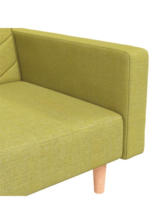 2místná rozkládací pohovka se 2 polštáři zelená textil