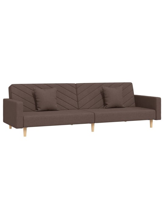 2místná rozkládací pohovka se 2 polštáři taupe textil
