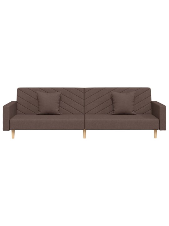 2místná rozkládací pohovka se 2 polštáři taupe textil