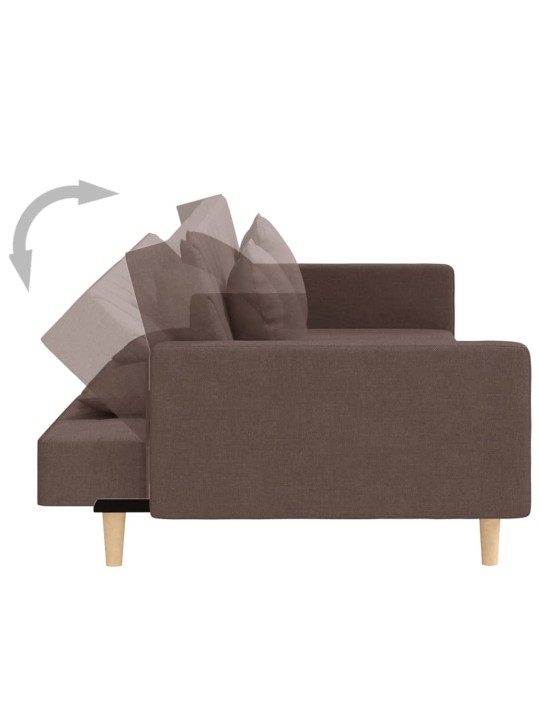 2místná rozkládací pohovka se 2 polštáři taupe textil
