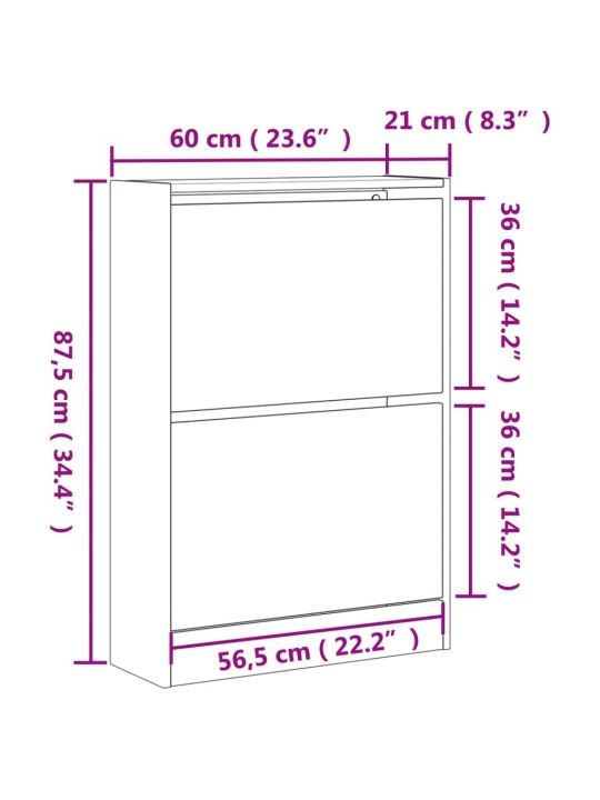 Botník dub sonoma 60 x 21 x 87,5 cm kompozitní dřevo