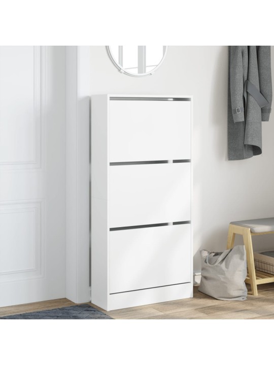 Botník bílý 60 x 21 x 125,5 cm kompozitní dřevo