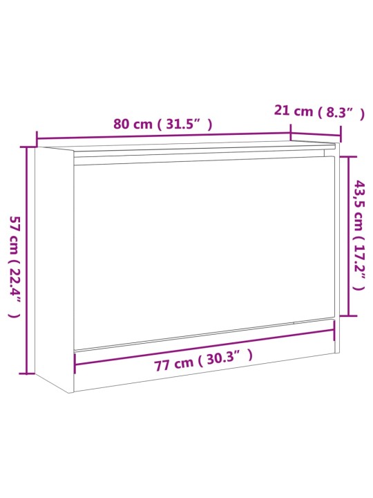 Botník betonově šedý 80 x 21 x 57 cm kompozitní dřevo