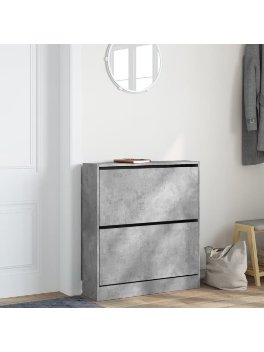 Botník betonově šedý 80 x 21 x 87,5 cm kompozitní dřevo