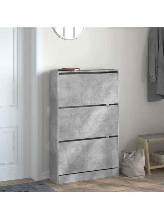 Botník betonově šedý 80 x 21 x 125,5 cm kompozitní dřevo