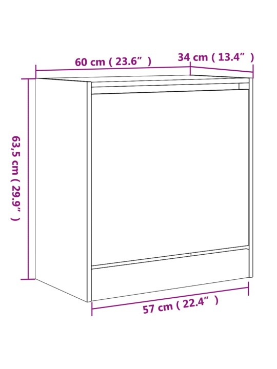 Botník dub sonoma 60 x 34 x 63,5 cm kompozitní dřevo