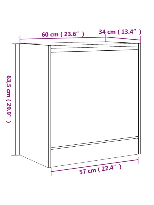 Botník kouřový dub 60 x 34 x 63,5 cm kompozitní dřevo
