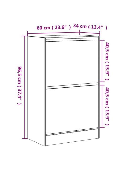 Botník dub sonoma 60 x 34 x 96,5 cm kompozitní dřevo