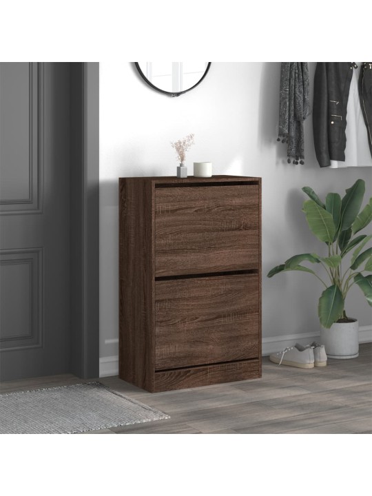 Botník hnědý dub 60 x 34 x 96,5 cm kompozitní dřevo