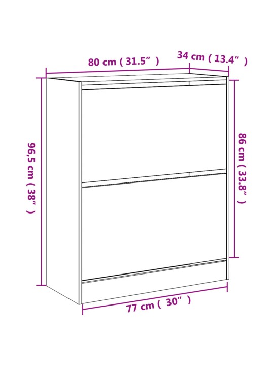 Botník dub sonoma 80 x 34 x 96,5 cm kompozitní dřevo