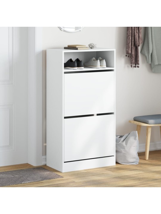 Botník bílý 60 x 34 x 116 cm kompozitní dřevo