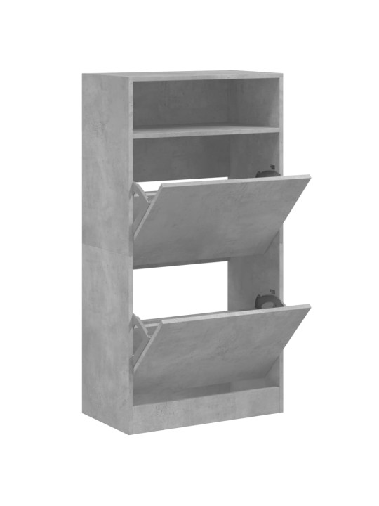 Botník betonově šedý 60 x 34 x 116 cm kompozitní dřevo