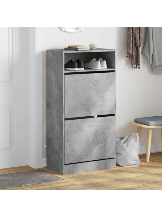 Botník betonově šedý 60 x 34 x 116 cm kompozitní dřevo