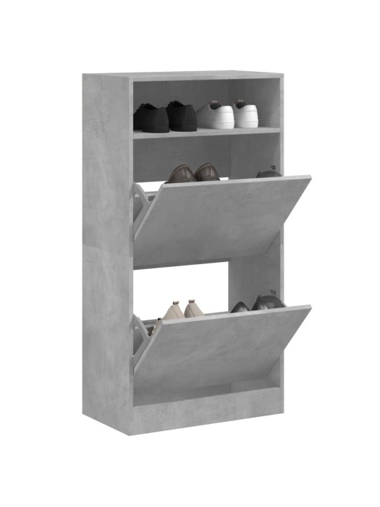 Botník betonově šedý 60 x 34 x 116 cm kompozitní dřevo
