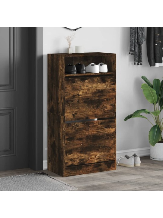 Botník kouřový dub 60 x 34 x 116 cm kompozitní dřevo