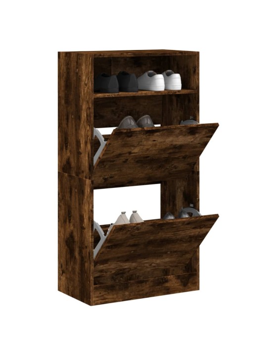 Botník kouřový dub 60 x 34 x 116 cm kompozitní dřevo