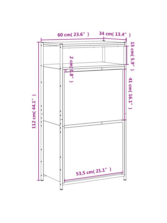 Botník dub sonoma 60 x 34 x 112 cm kompozitní dřevo