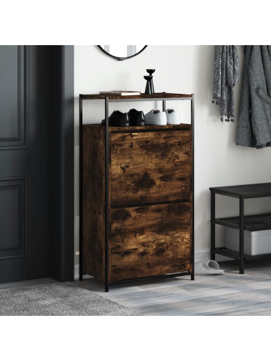 Botník kouřový dub 60 x 34 x 112 cm kompozitní dřevo