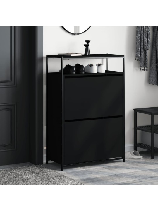 Botník černý 75 x 34 x 112 cm kompozitní dřevo
