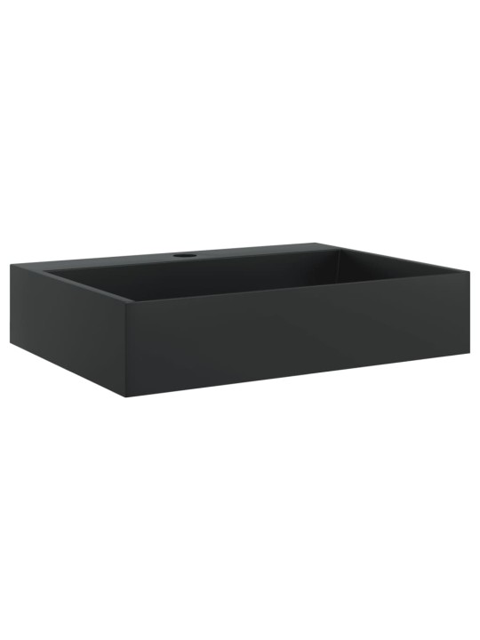 Umyvadlo 50x38x11 cm minerální/mramorový kompozit černé