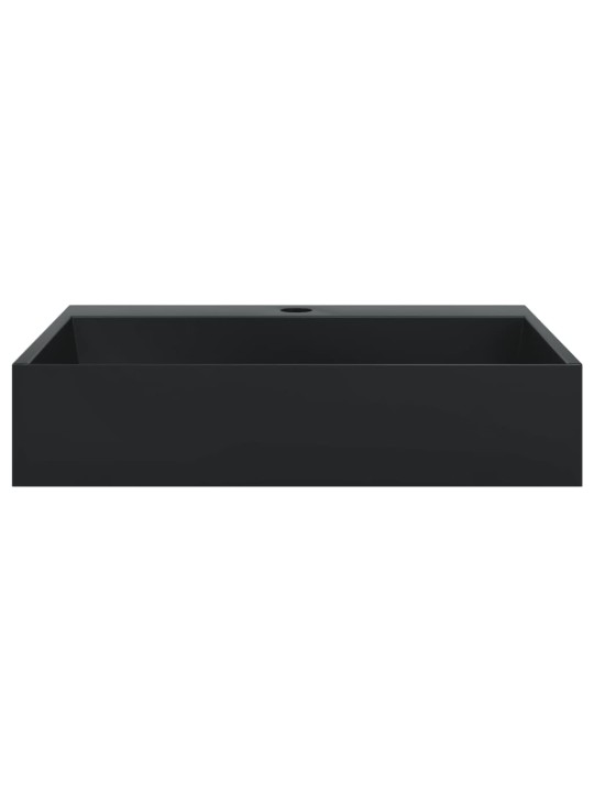 Umyvadlo 50x38x11 cm minerální/mramorový kompozit černé