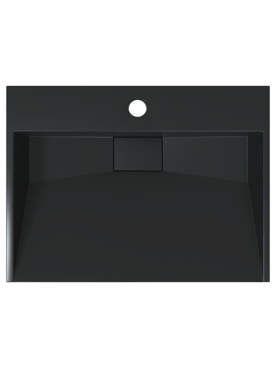 Umyvadlo 50x38x11 cm minerální/mramorový kompozit černé