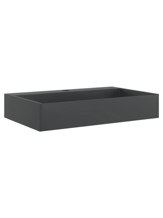 Umyvadlo 60x38x11 cm minerální/mramorový kompozit černé