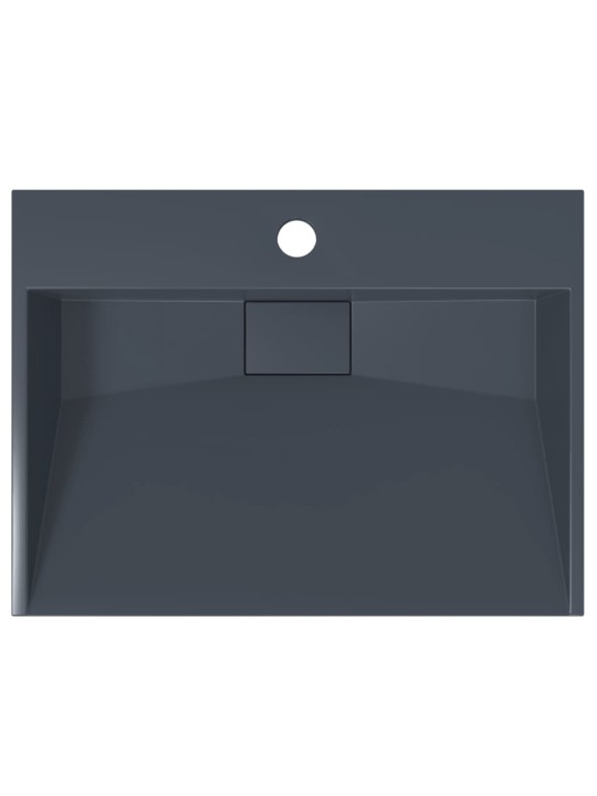 Umyvadlo 50x38x11 cm minerální/mramorový kompozit antracitové