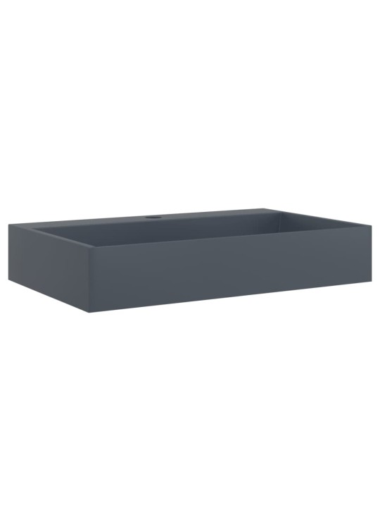 Umyvadlo 60x38x11 cm minerální/mramorový kompozit antracitové