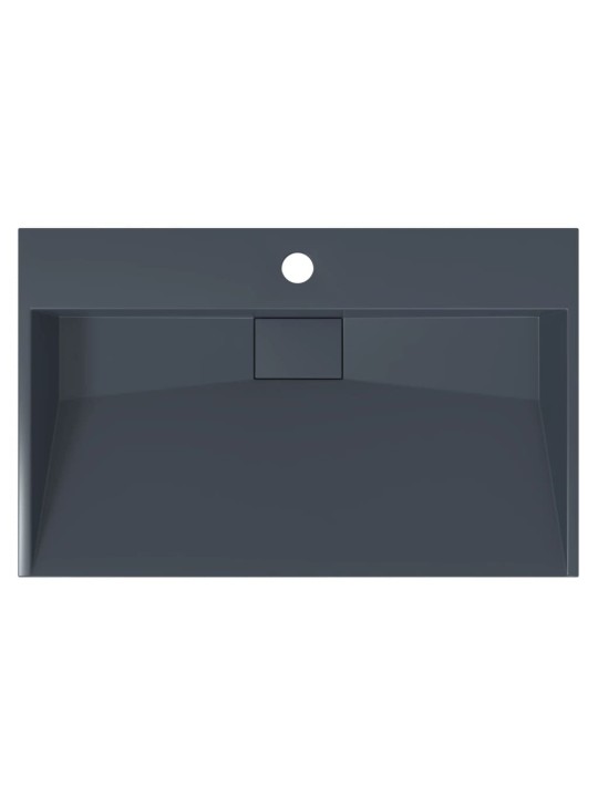 Umyvadlo 60x38x11 cm minerální/mramorový kompozit antracitové