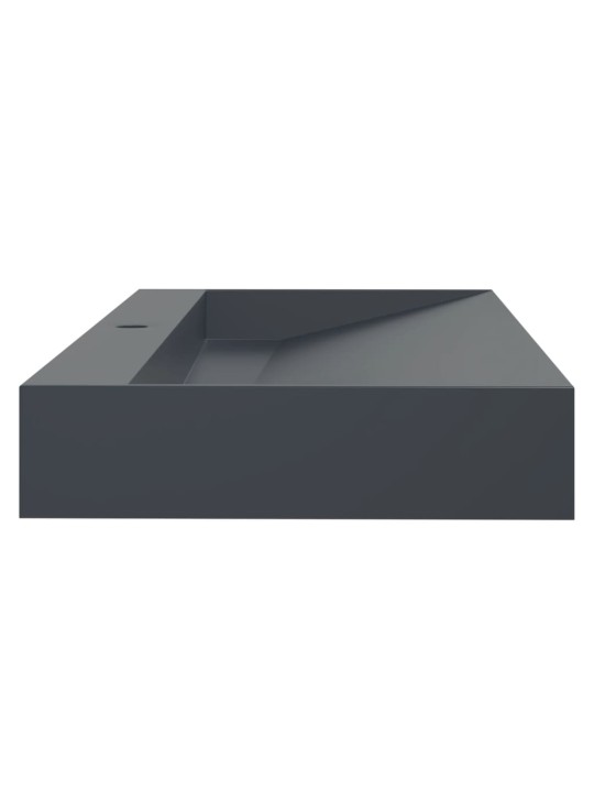 Umyvadlo 120x46x11 cm minerální/mramorový kompozit antracitové