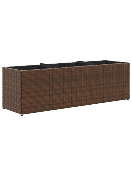 Zahradní truhlík s 3 květináči hnědý 105 x 30 x 32 cm