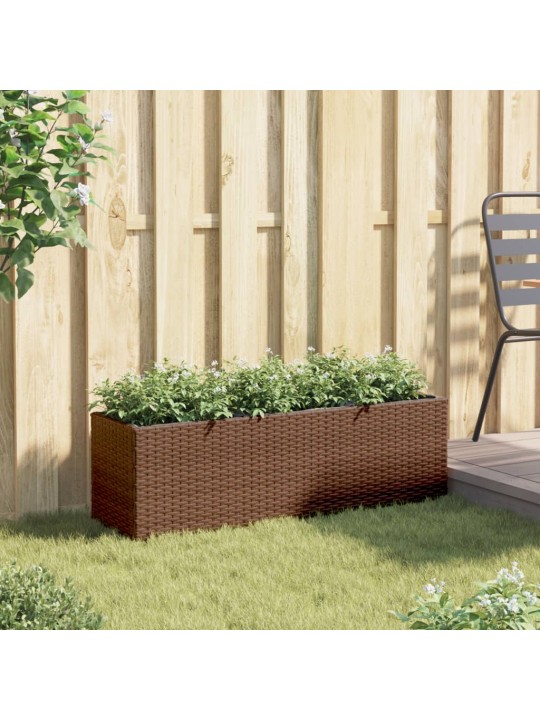 Zahradní truhlík s 3 květináči hnědý 105 x 30 x 32 cm