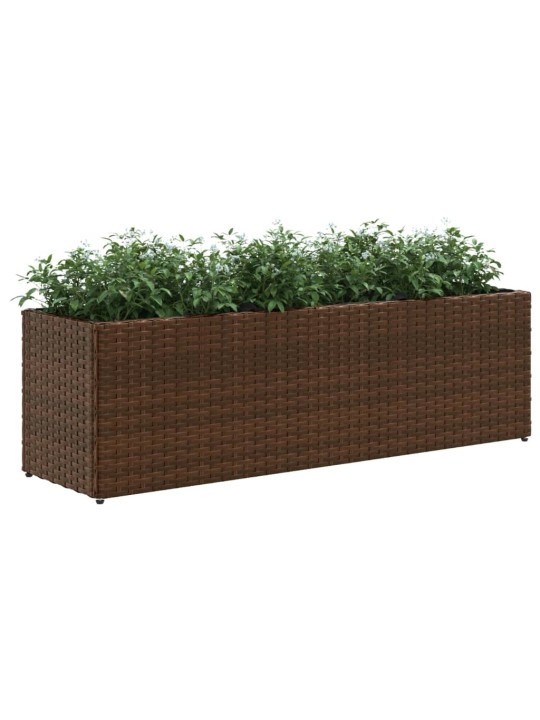 Zahradní truhlík s 3 květináči hnědý 105 x 30 x 32 cm