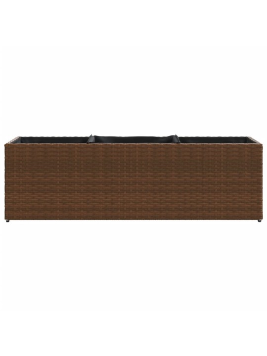 Zahradní truhlík s 3 květináči hnědý 105 x 30 x 32 cm