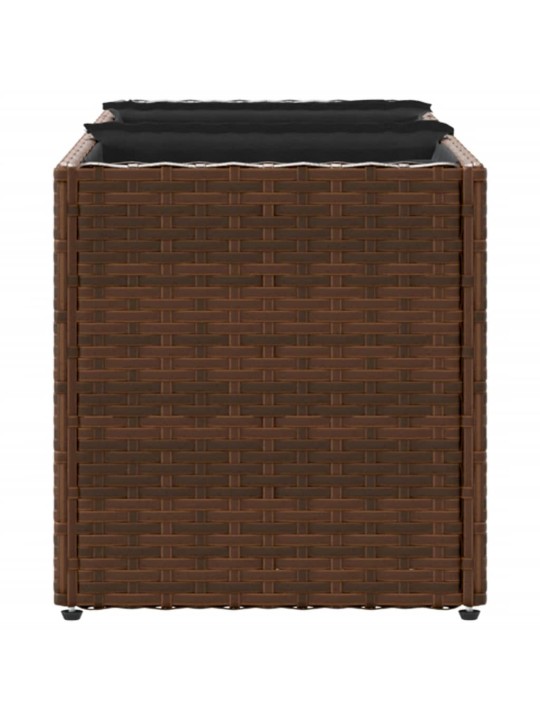 Zahradní truhlík s 3 květináči hnědý 105 x 30 x 32 cm