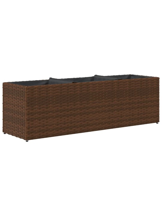 Zahradní truhlík s 3 květináči hnědý 105 x 30 x 32 cm