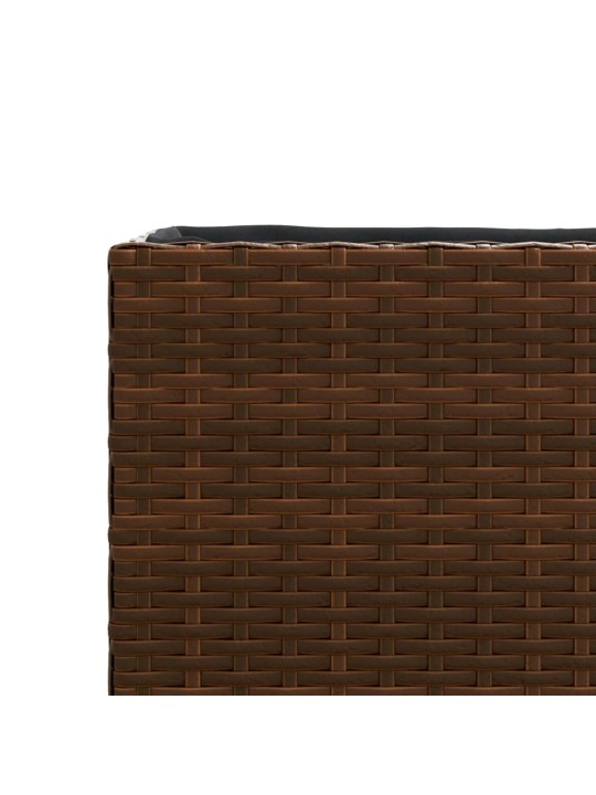 Zahradní truhlík s 3 květináči hnědý 105 x 30 x 32 cm