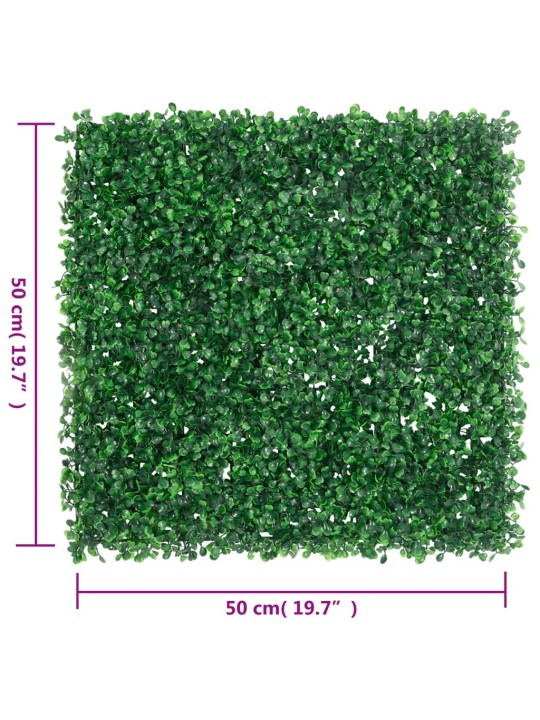 Umělý plot z listnatého keře 6 ks zelený 50 x 50 cm