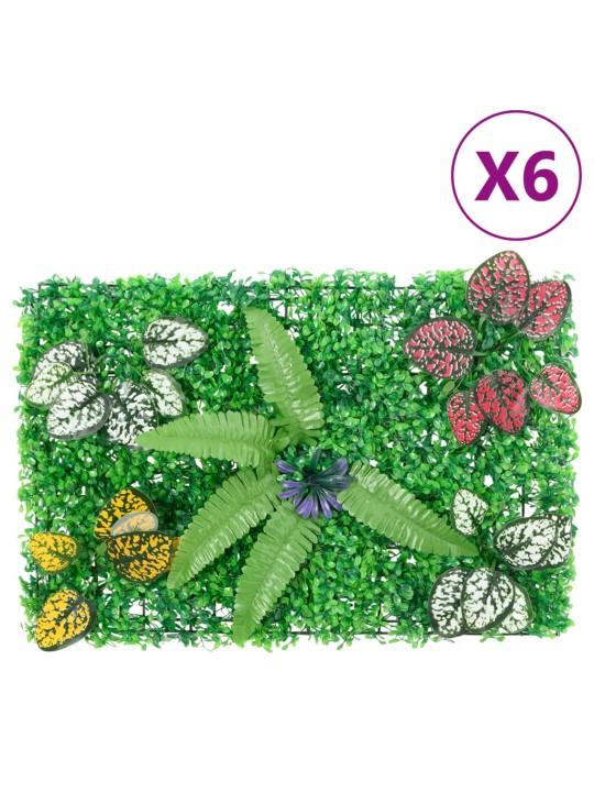  Umělý plot s rostlinami 6 ks zelený 40 x 60 cm