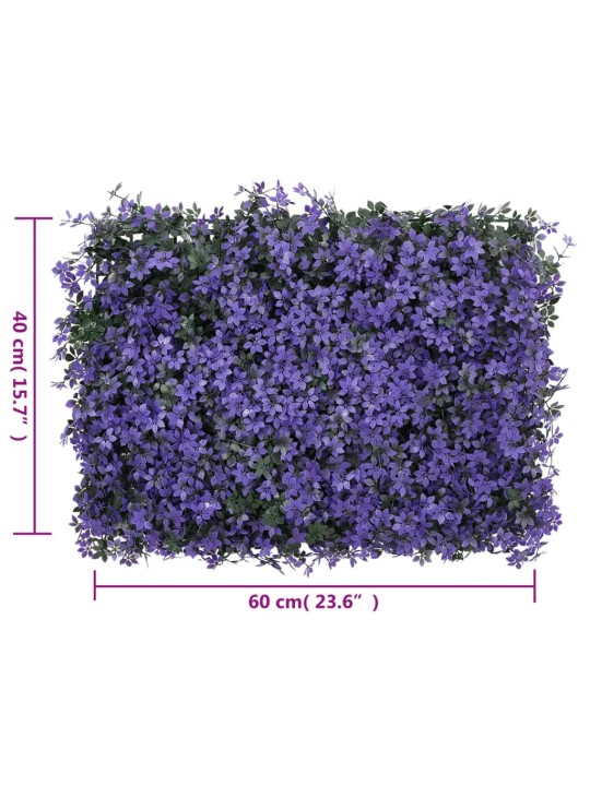  Umělý listnatý plot 24 ks fialový 40 x 60 cm